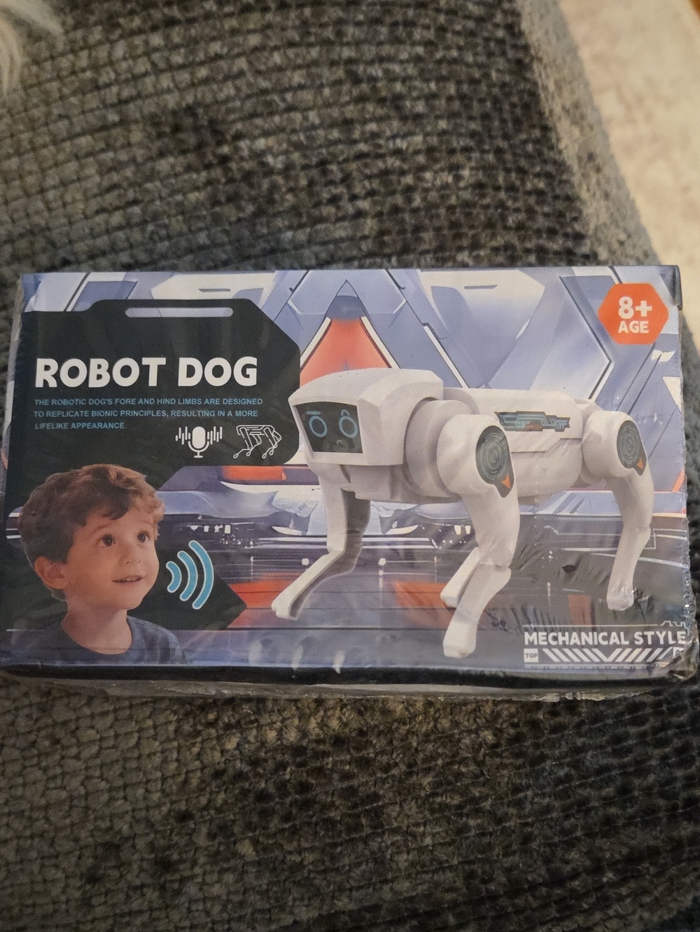 Robot Dog Electronic Toy - White and Gray